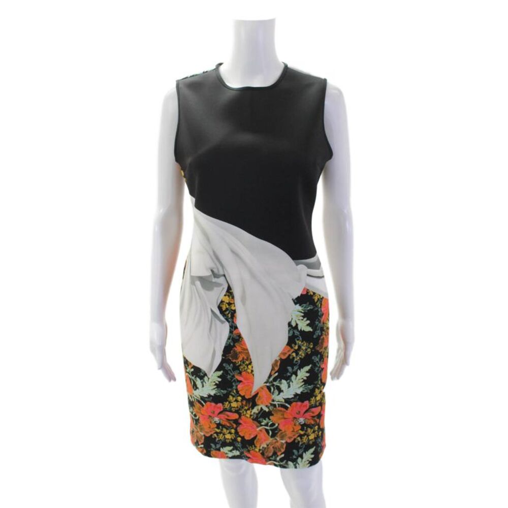 Clover Canyon Womens Textured Round Neck Sleeveless Dress Black Size L